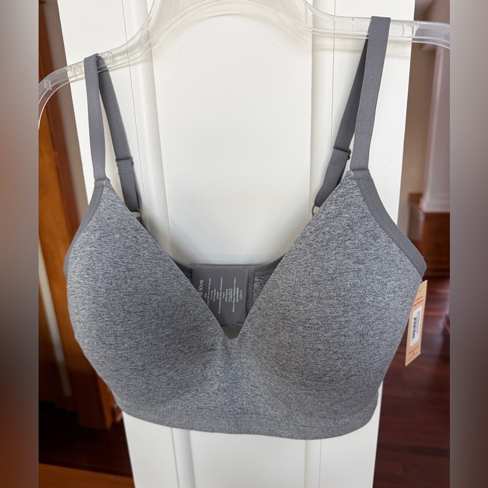 NWT ThirdLove Large++ Grey Wireless Silky Lightweight Microfiber Bra.